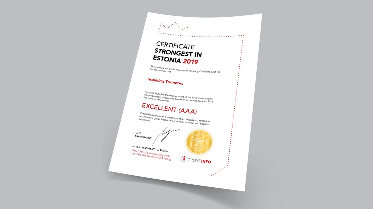 Creditrating AAA for Metec